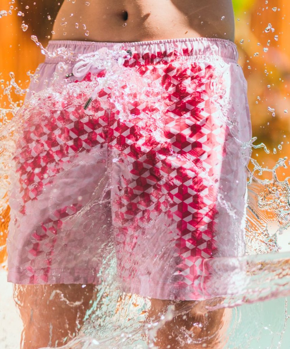 Sea'sons Badehose Geometrisch Rot