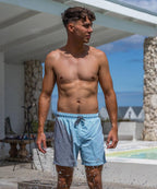 Sea'sons Gestreifte Badeshorts Dunkelgrau Blau