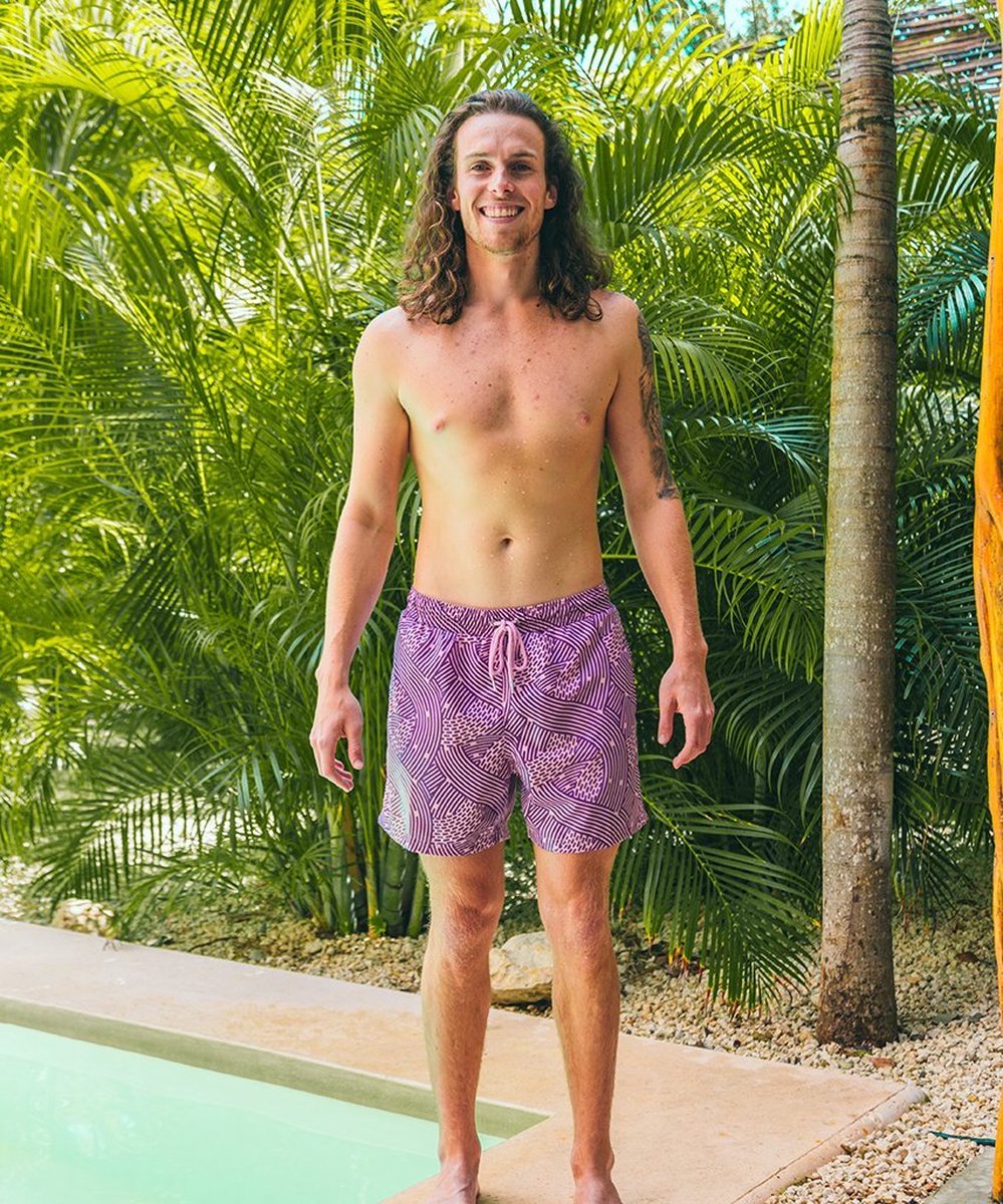 Sea'sons Liquid Lines Badehose Lila Pink