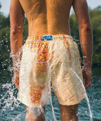 Sea'sons Mosaik Badehose Gelb Rot