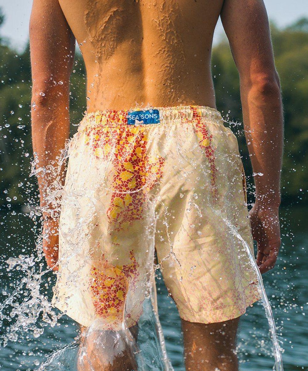 Sea'sons Mosaik Badehose Gelb Rot