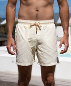Sea'sons Gemusterte Badeshorts Coral Gelb