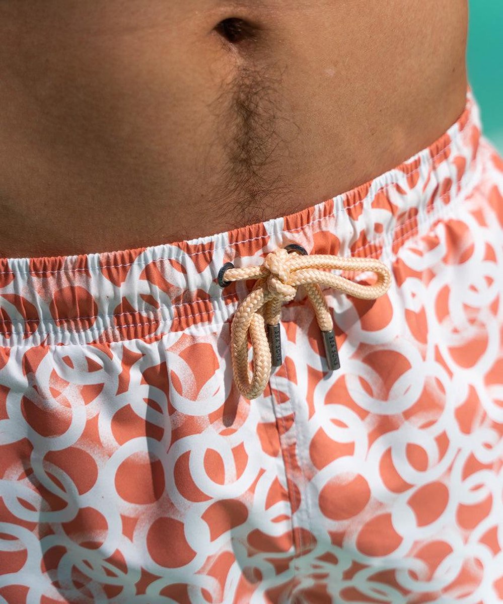 Sea'sons Gemusterte Badeshorts Koral