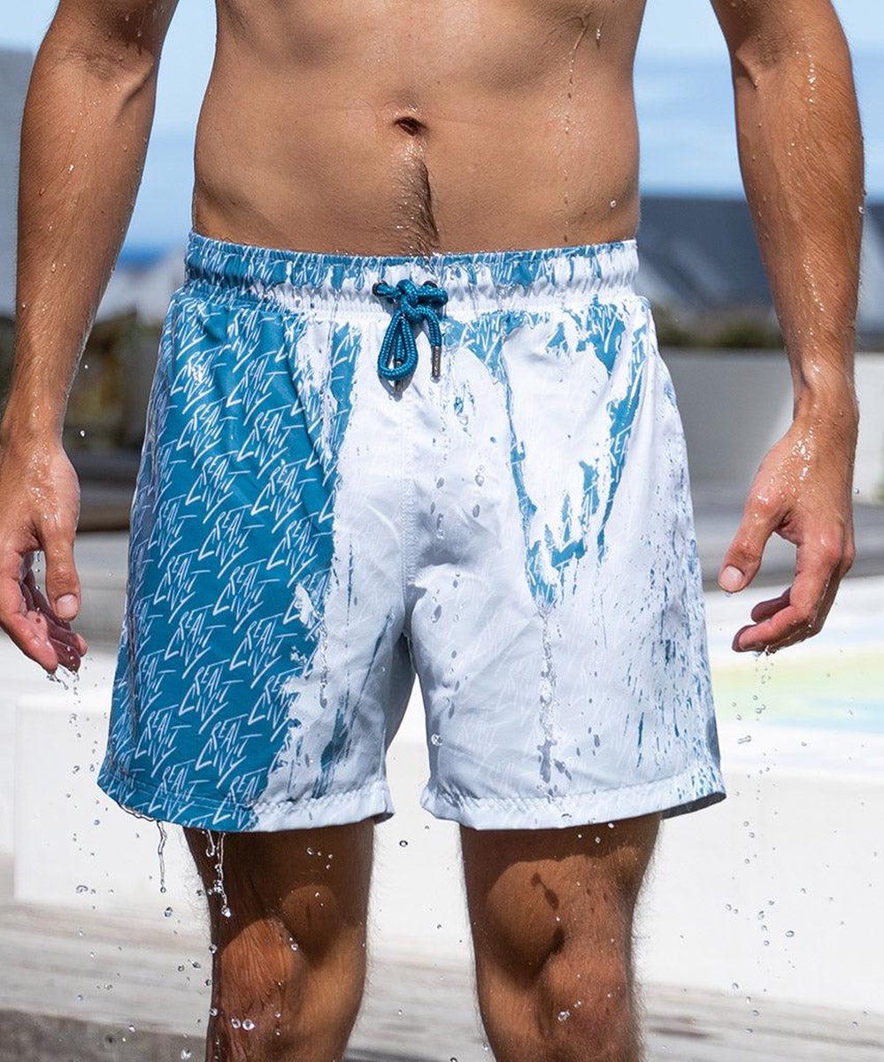 Sea'sons Gemusterte Badeshorts Blau Weiß