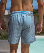 Sea'sons Gestreifte Badeshorts Dunkelgrau Blau