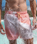 Sea'sons Gestreifte Badeshorts Coral White