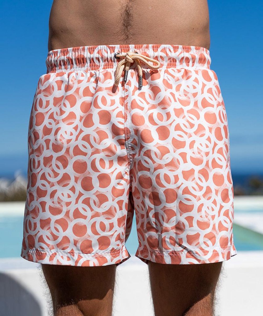 Sea'sons Gemusterte Badeshorts Koral