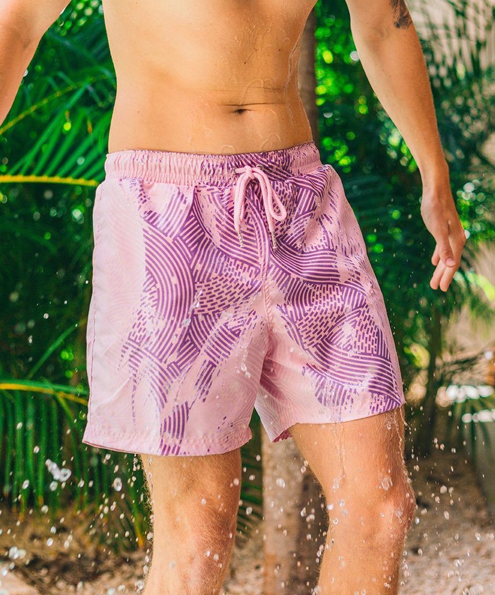 Sea'sons Liquid Lines Badehose Lila Pink