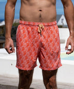 Sea'sons Gemusterte Badeshorts Coral Gelb