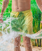 Sea'sons Liquid Lines Badehose Grün-Gelb