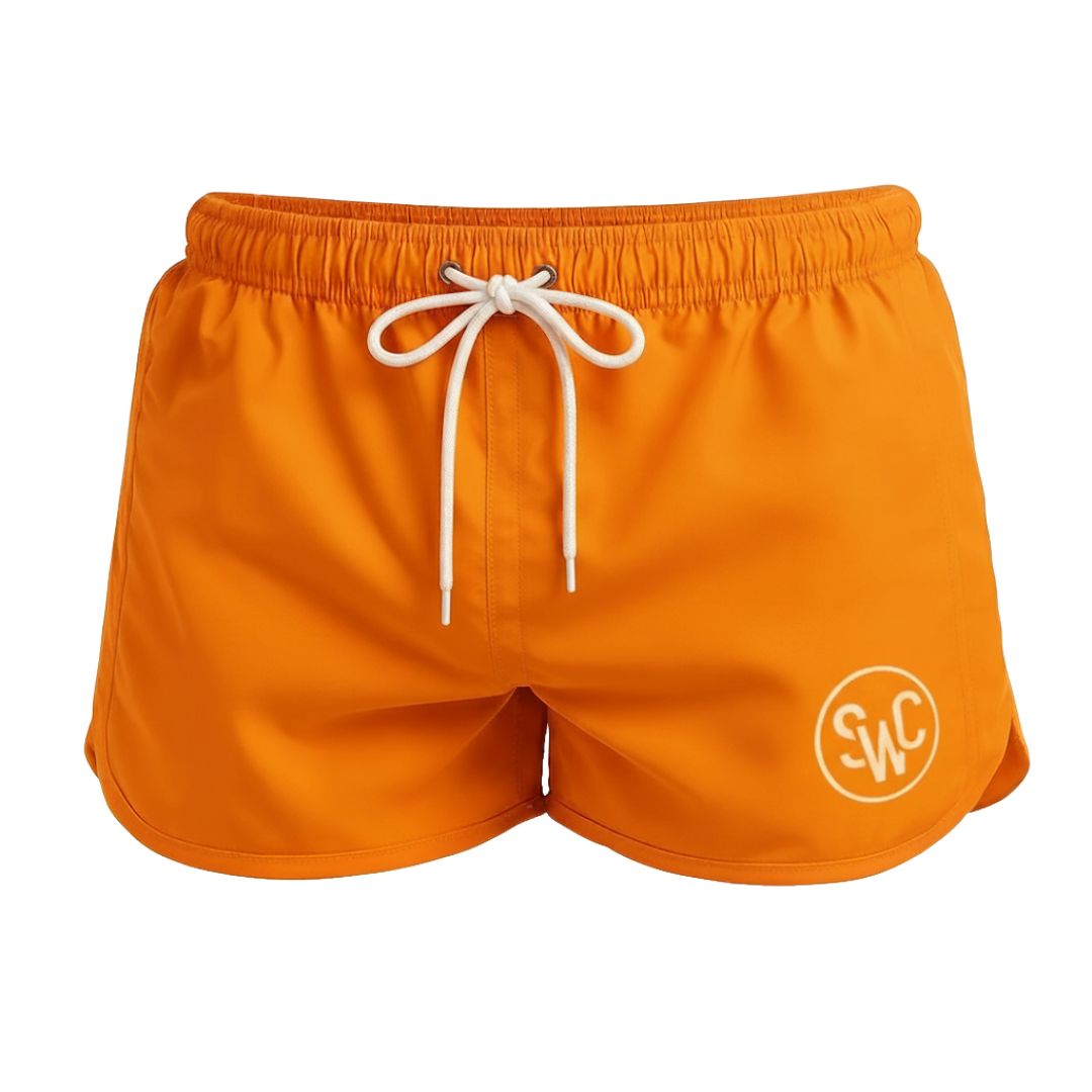 Riviera Retro Badehose, Sonnenuntergangsorange