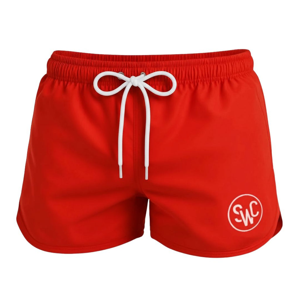 Riviera Retro Badehose, Heißes Korallenrot