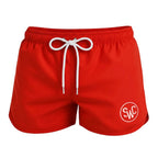 Riviera Retro Badehose, Heißes Korallenrot