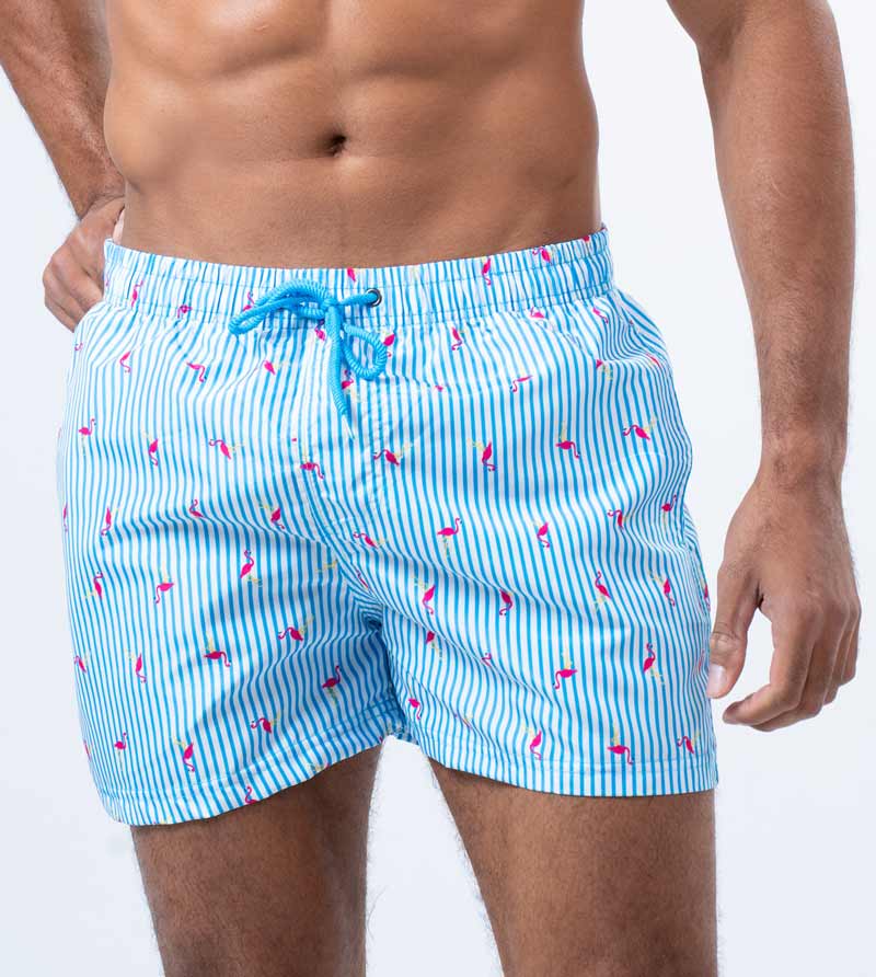 Badeshorts Key Largo - Hellblau/Weiß