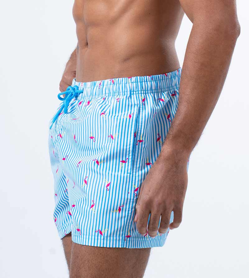 Badeshorts Key Largo - Hellblau/Weiß