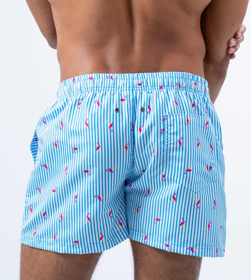 Badeshorts Key Largo - Hellblau/Weiß
