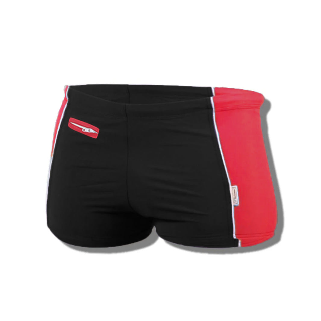 Badeboxer Tiret Rot mit Tasche und Reißverschluss