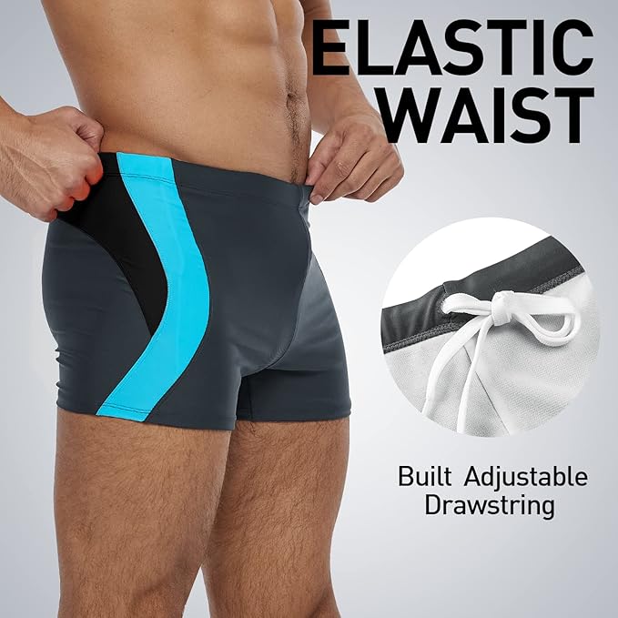 Badeboxer Olaf Grau/Blau