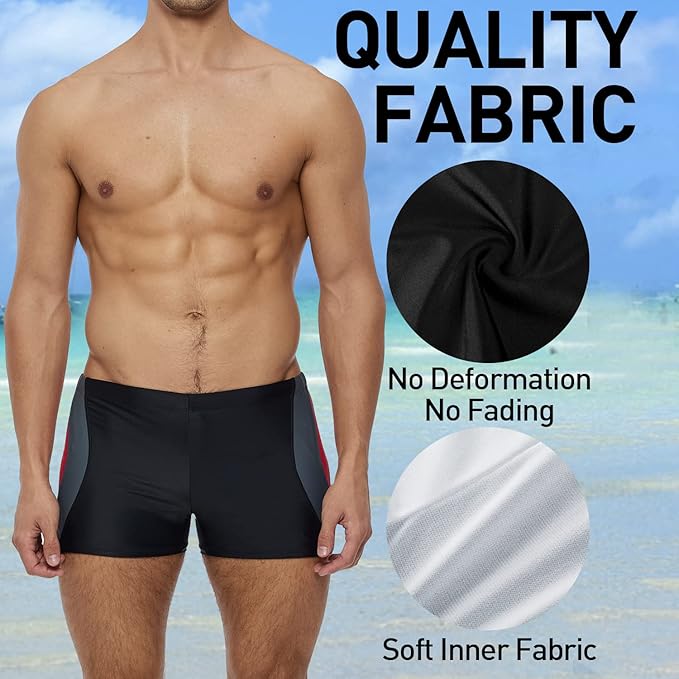 Badeboxer Olaf Schwarz/Rot