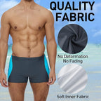 Badeboxer Olaf Grau/Blau