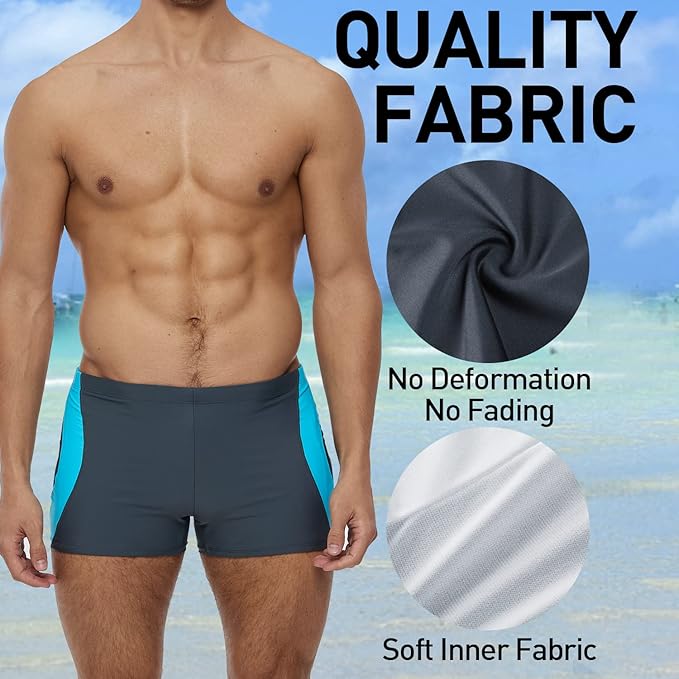 Badeboxer Olaf Grau/Blau