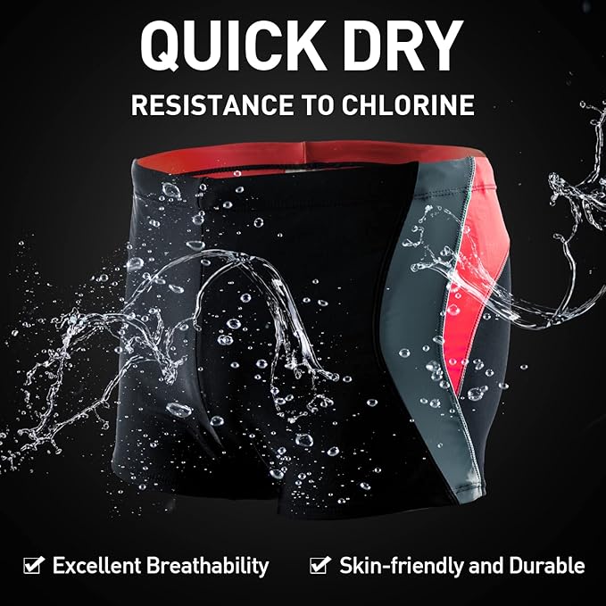 Badeboxer Olaf Schwarz/Rot