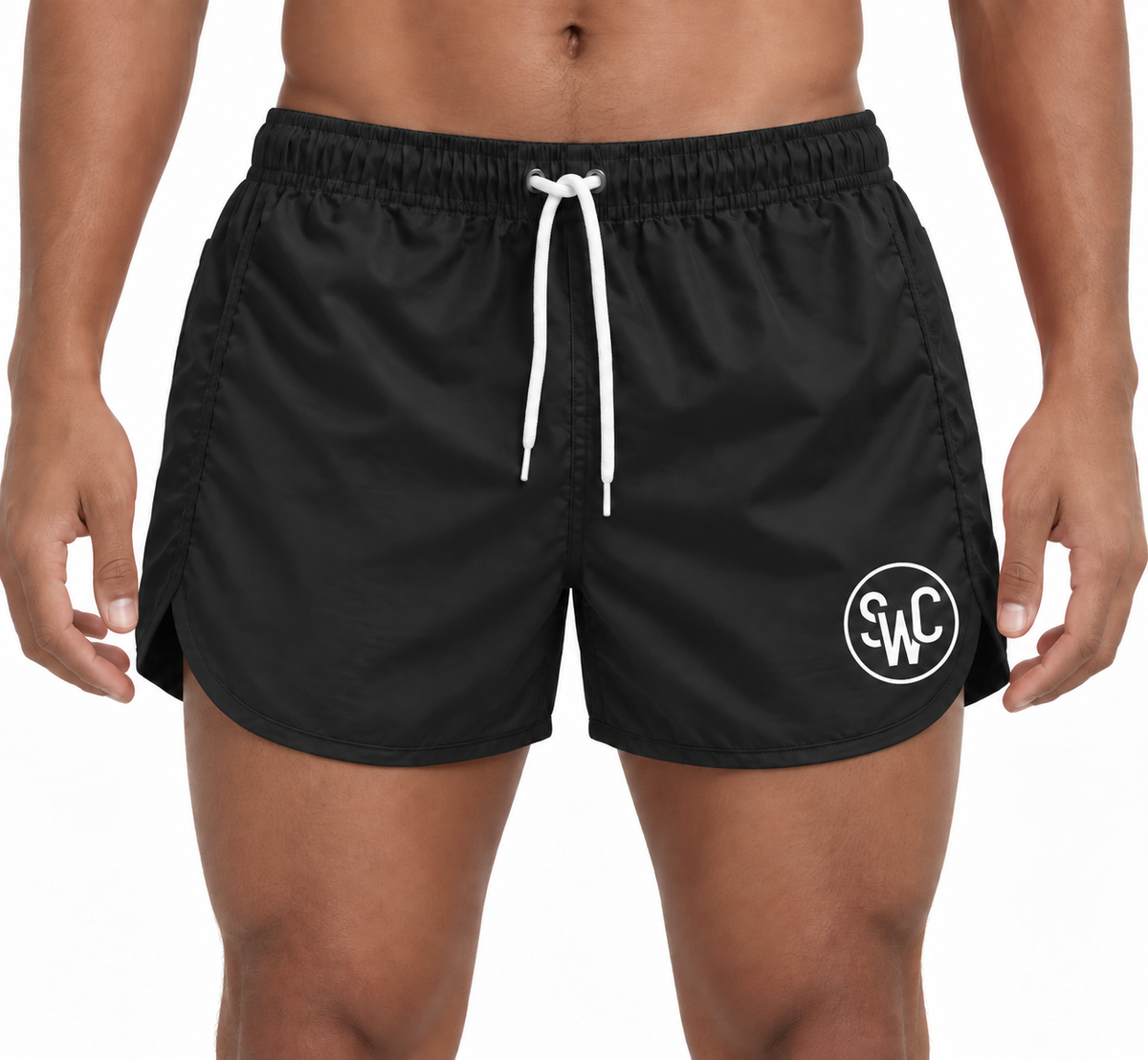Riviera Retro Badehose, Tiefschwarz