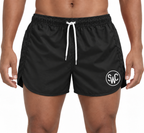 Riviera Retro Badehose, Tiefschwarz