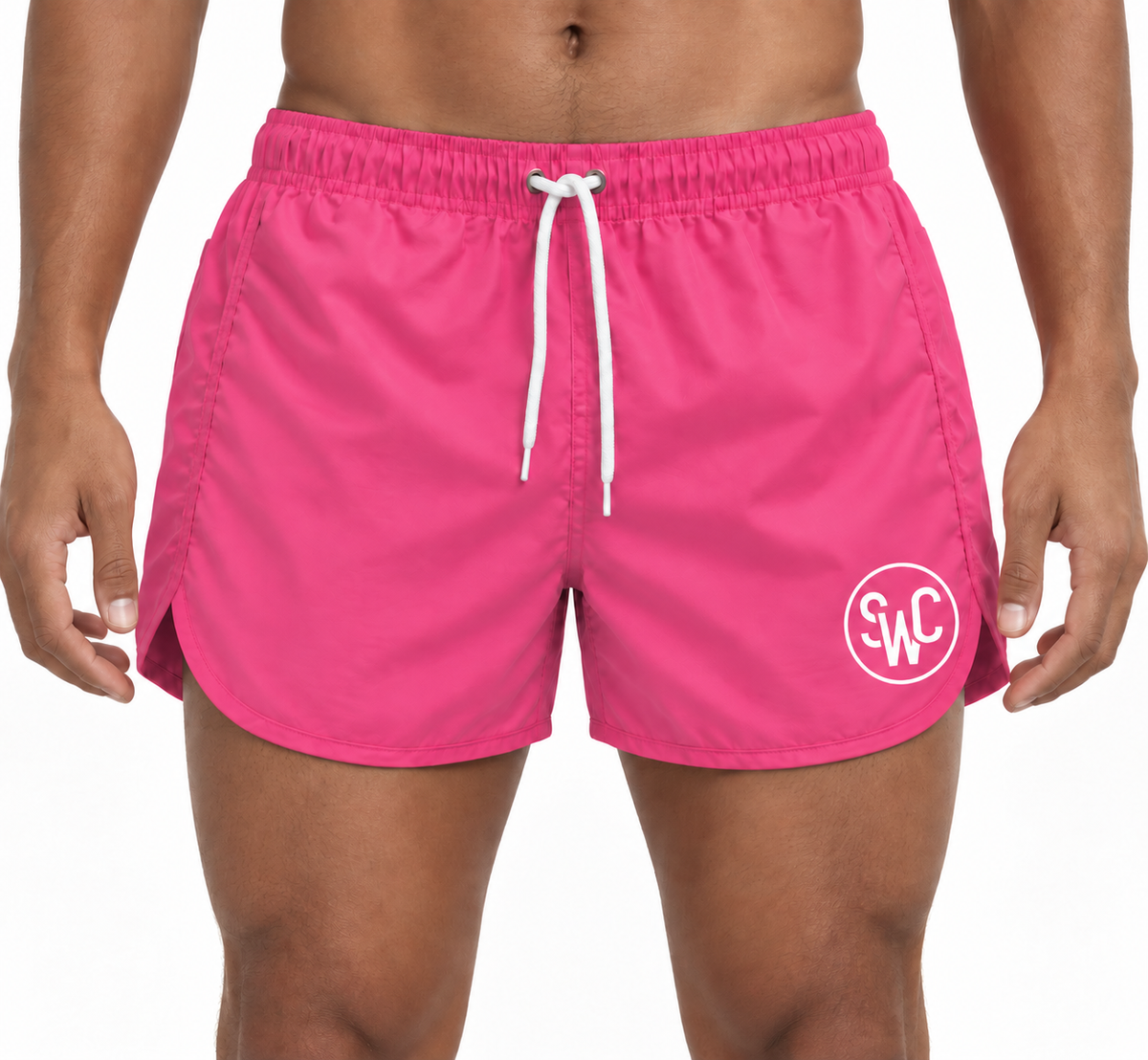 Riviera Retro Badehose, Flamingo Pink