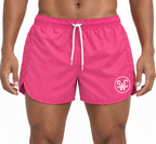 Riviera Retro Badehose, Flamingo Pink