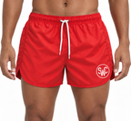 Riviera Retro Badehose, Heißes Korallenrot