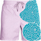 Sea'sons Badehose Kritzel Blaugrün Pink